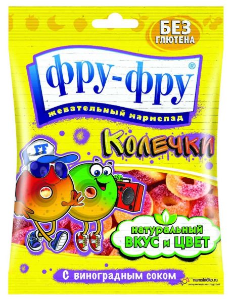 Изображение товара Мармелад фру-фру Кислые колечки 100г Мармелад фру-фру Кислые колечки 100г фотография