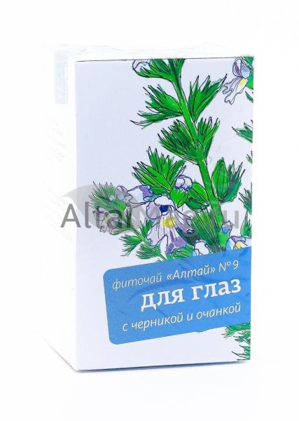 Изображение товара Фиточай Алтай №9 Для глаз. С черникой и очанкой Фиточай Алтай №9 Для глаз. С черникой и очанкой фотография